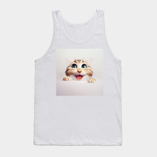 Smiling Cute Tabby Kitten Tank Top